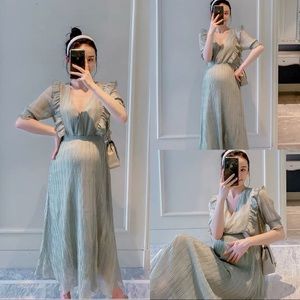 light green dress (maternity dress)